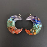 7 Colors Moon Pendants Orgone Reiki Healing Natural Stone Jewelry