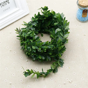 7m Artificial Flowers Rattan Leaf Iron Wire DIY Wreath Wedding Car Decoration