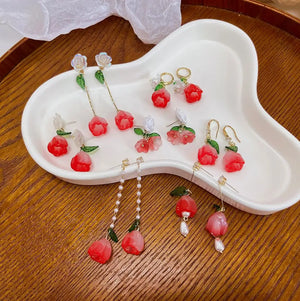 7 Pairs Pink Earrings Ear Clip for Lady Party Gift