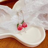 7 Pairs Pink Earrings Ear Clip for Lady Party Gift