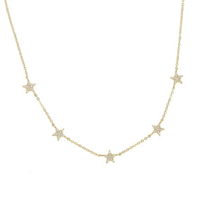 Star CZ Charm Vermeil Filled 925 Silver Necklace