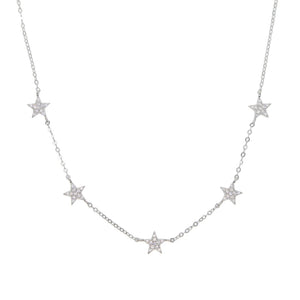 Star CZ Charm Vermeil Filled 925 Silver Necklace