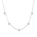 Star CZ Charm Vermeil Filled 925 Silver Necklace