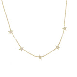 Star CZ Charm Vermeil Filled 925 Silver Necklace