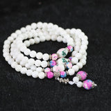 Natural Tridacna Multilayer Bracelet 6mm 108 Round Beads Women Long Jewelry