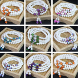 Natural Tridacna Multilayer Bracelet 6mm 108 Round Beads Women Long Jewelry