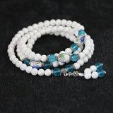 Natural Tridacna Multilayer Bracelet 6mm 108 Round Beads Women Long Jewelry