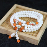 Natural Tridacna Multilayer Bracelet 6mm 108 Round Beads Women Long Jewelry