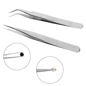 Stainless Steel Tweezers Long Nose Cross Tweezers Jewelry Making Tools