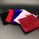 7 Jewelry Pouches Velvet Drawstring Bags