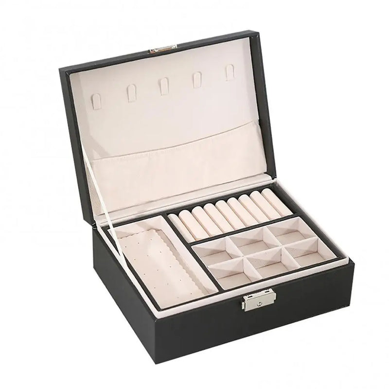 Double-Layer PU Jewelry Box European Jewelry Storage Box