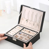 Double-Layer PU Jewelry Box European Jewelry Storage Box