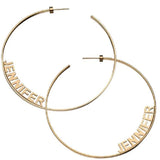 Personalized Name Jewelry 70 MM Big Earrings Stainless Steel
