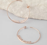 Personalized Name Jewelry 70 MM Big Earrings Stainless Steel