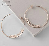 Personalized Name Jewelry 70 MM Big Earrings Stainless Steel