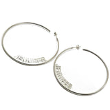 Personalized Name Jewelry 70 MM Big Earrings Stainless Steel
