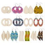 70 Pcs Wooden Earring Blanks Hooks DIY Jewelry Crafts
