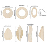 70 Pcs Wooden Earring Blanks Hooks DIY Jewelry Crafts