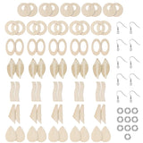 70 Pcs Wooden Earring Blanks Hooks DIY Jewelry Crafts