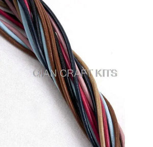 70 Yards Round Truly Leather Cord 2mm Waxed Multiple Colors