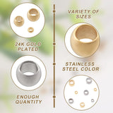 700Pcs 1.5-3mm Stainless Steel Spacer Beads Rondelle with 24K Plating