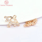 6PCS 17x13.5MM 24K Brass Eye Charms Pendants