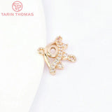 6PCS 17x13.5MM 24K Brass Eye Charms Pendants