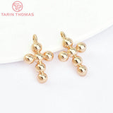 6PCS 9x14.5MM Brass Cross Charms Pendants 24K DIY Jewelry Making Findings