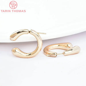 2PCS 19x18MM 24K Brass U Shaped Stud Earrings