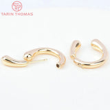2PCS 19x18MM 24K Brass U Shaped Stud Earrings