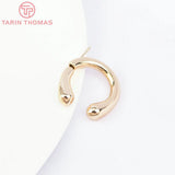 2PCS 19x18MM 24K Brass U Shaped Stud Earrings