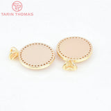 2PCS 13x16MM 24K Brass Zircon Crown Pendants DIY Jewelry Findings