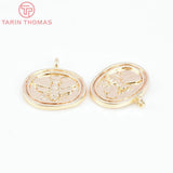 6PCS 15MM 24K Brass Honeybee Pendants DIY Jewelry Findings