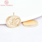 6PCS 15MM 24K Brass Honeybee Pendants DIY Jewelry Findings