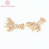 4PCS 22.5x17MM Zircon Crayfish Charms Pendants DIY Jewelry Findings