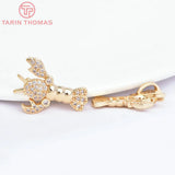 4PCS 22.5x17MM Zircon Crayfish Charms Pendants DIY Jewelry Findings