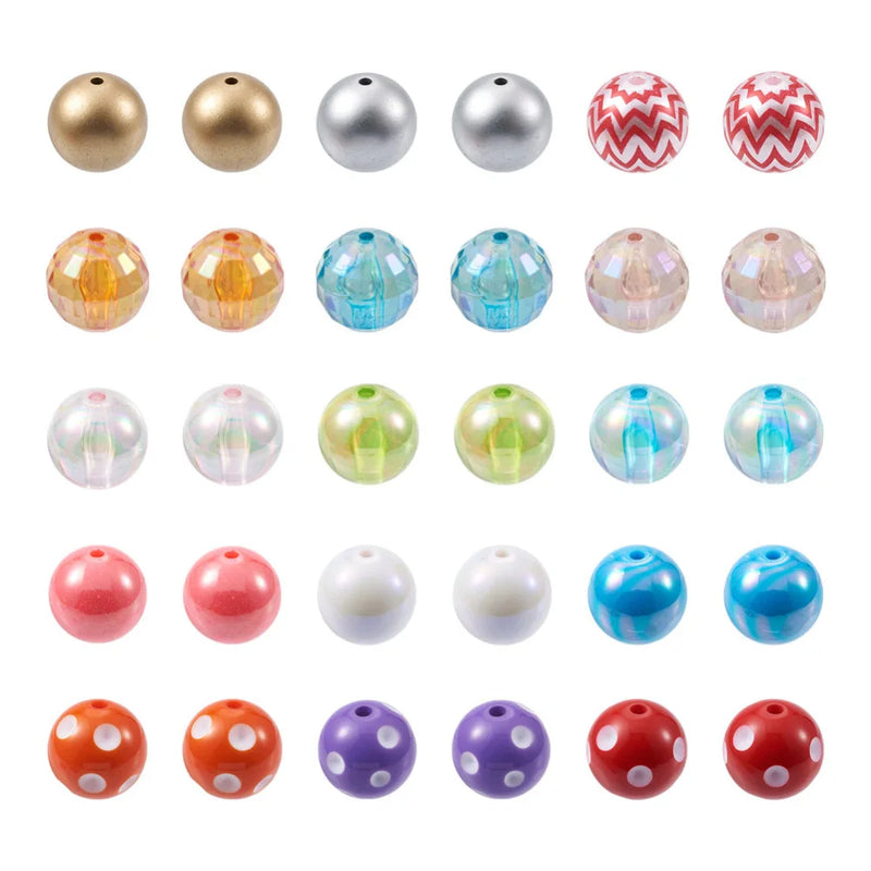 70Pcs 20mm Round Acrylic Beads for Jewelry Making DIY Bracelet
