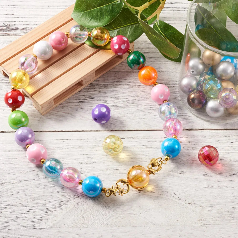 70Pcs 20mm Round Acrylic Beads for Jewelry Making DIY Bracelet