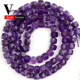 70Pcs 5mm Faceted Purple Amethysts Crystal Beads Natural Stone