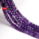 70Pcs 5mm Faceted Purple Amethysts Crystal Beads Natural Stone