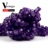 70Pcs 5mm Faceted Purple Amethysts Crystal Beads Natural Stone