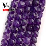 70Pcs 5mm Faceted Purple Amethysts Crystal Beads Natural Stone