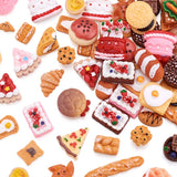 70Pcs Cake Biscuit Bread Resin Flatback Cabochons for DIY Craft