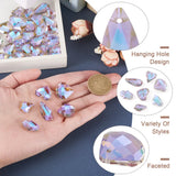 70Pcs Glass Pendants Teardrop Heart Crystal Charms DIY Bracelet Necklace