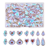 70Pcs Glass Pendants Teardrop Heart Crystal Charms DIY Bracelet Necklace