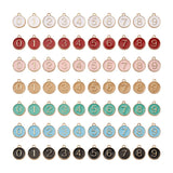 70Pcs Number Charms 0-9 Light Plated Alloy Enamel Pendants DIY Jewelry Making