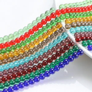 70Pcs Austria Red Crystal Beads 6mm Glass Round Spacer Beads Jewelry Making DIY