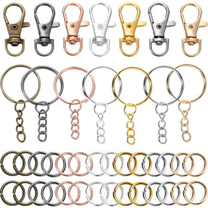 70Pcs Swivel Snap Hook Key Rings Jump Rings Connectors DIY Keychain