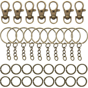 70Pcs Swivel Snap Hook Key Rings Jump Rings Connectors DIY Keychain