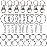 70Pcs Swivel Snap Hook Key Rings Jump Rings Connectors DIY Keychain